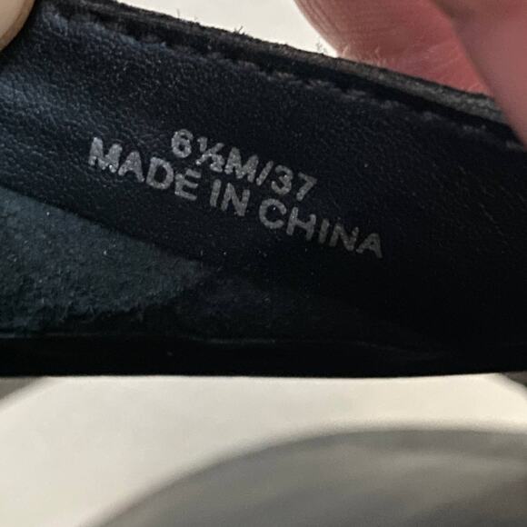 1.STATE Celvin Black Open Toe D'Orsay Flats Croc Embossed Leather Women Sz 6.5 - Picture 11 of 11